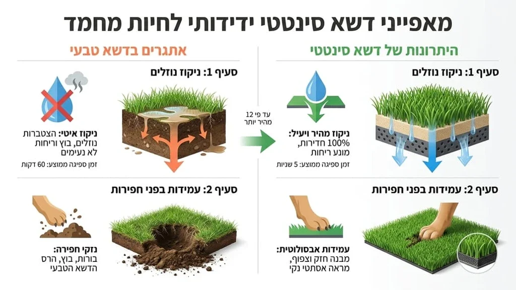 כלב נח בנוחות על משטח דשא מלאכותי נקי